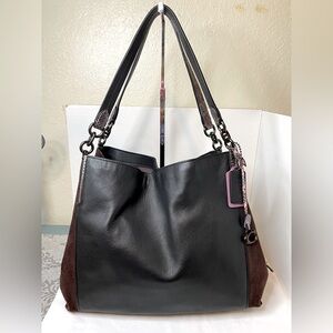 Coach Black and Brown Leather Shoulder Bag